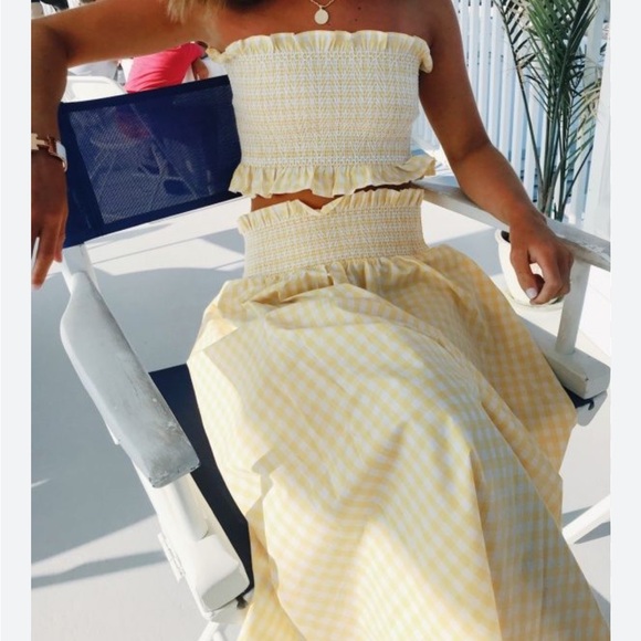 Zara Yellow and White Gingham Skirt Set - Picture 12 of 14